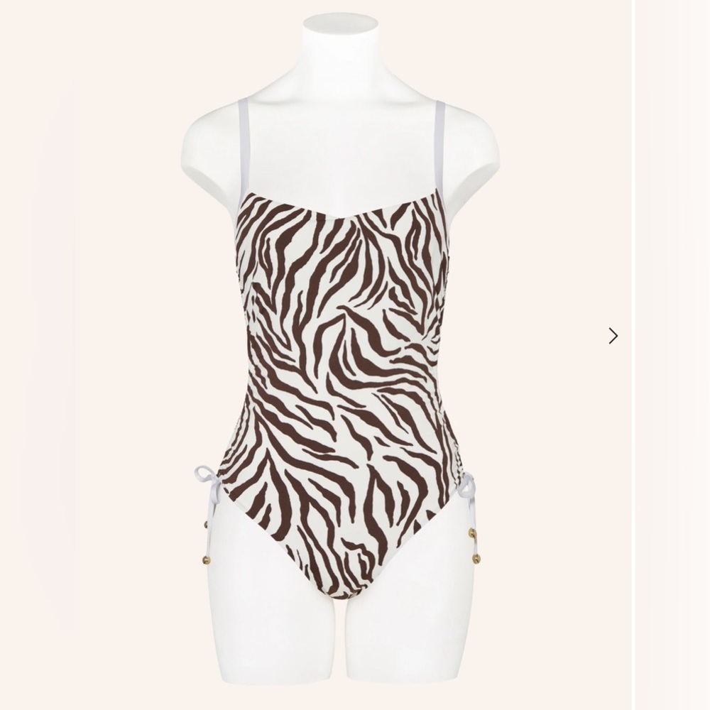 MAx Mara  Black and White Zebra Print Swimsuit
